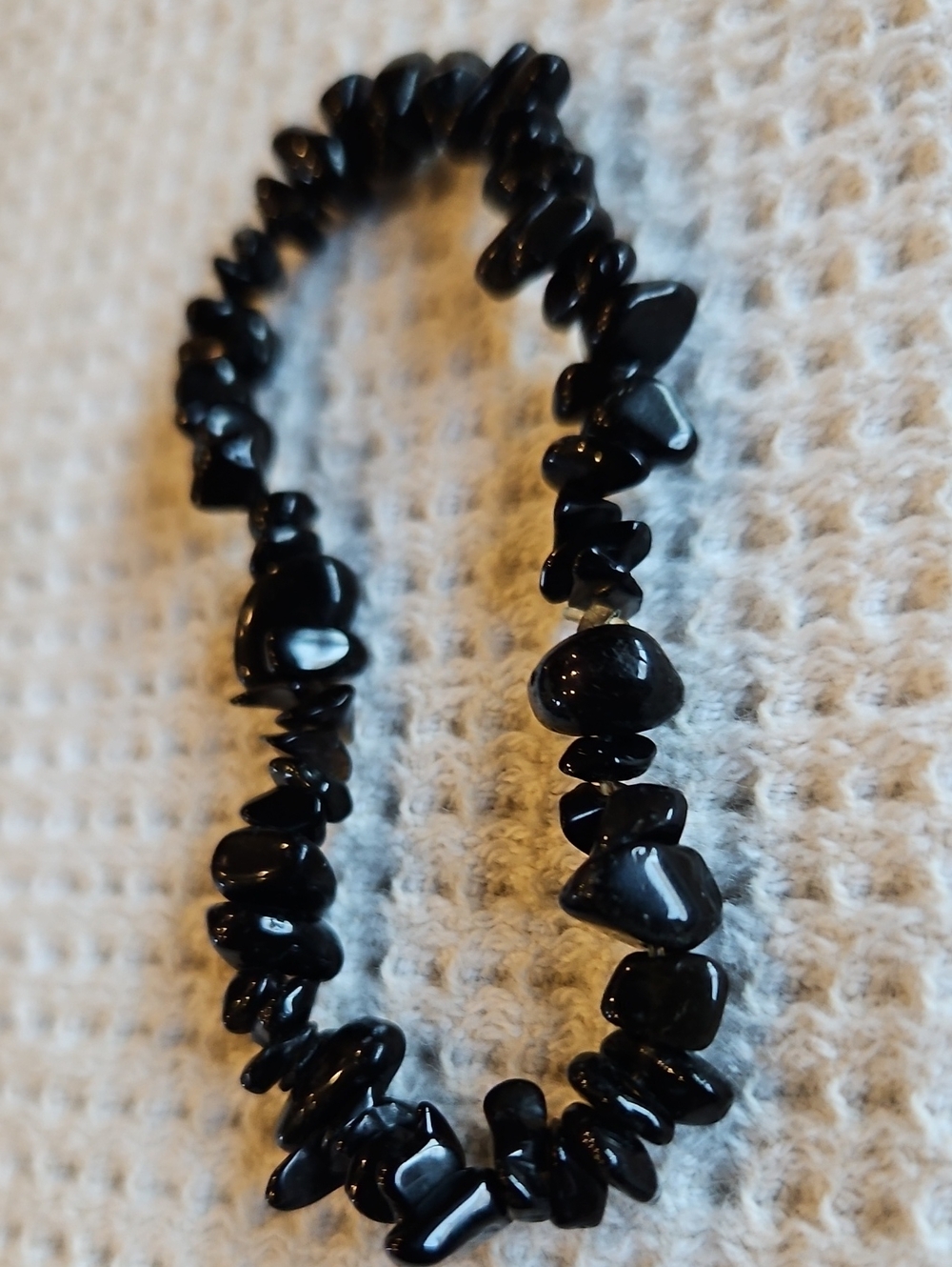 Black Bead Stretch Bracelet
